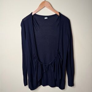 Vintage J.Crew Silk Blend Tie Front Cardigan Flowy Navy Blue Women’s Sm Classic